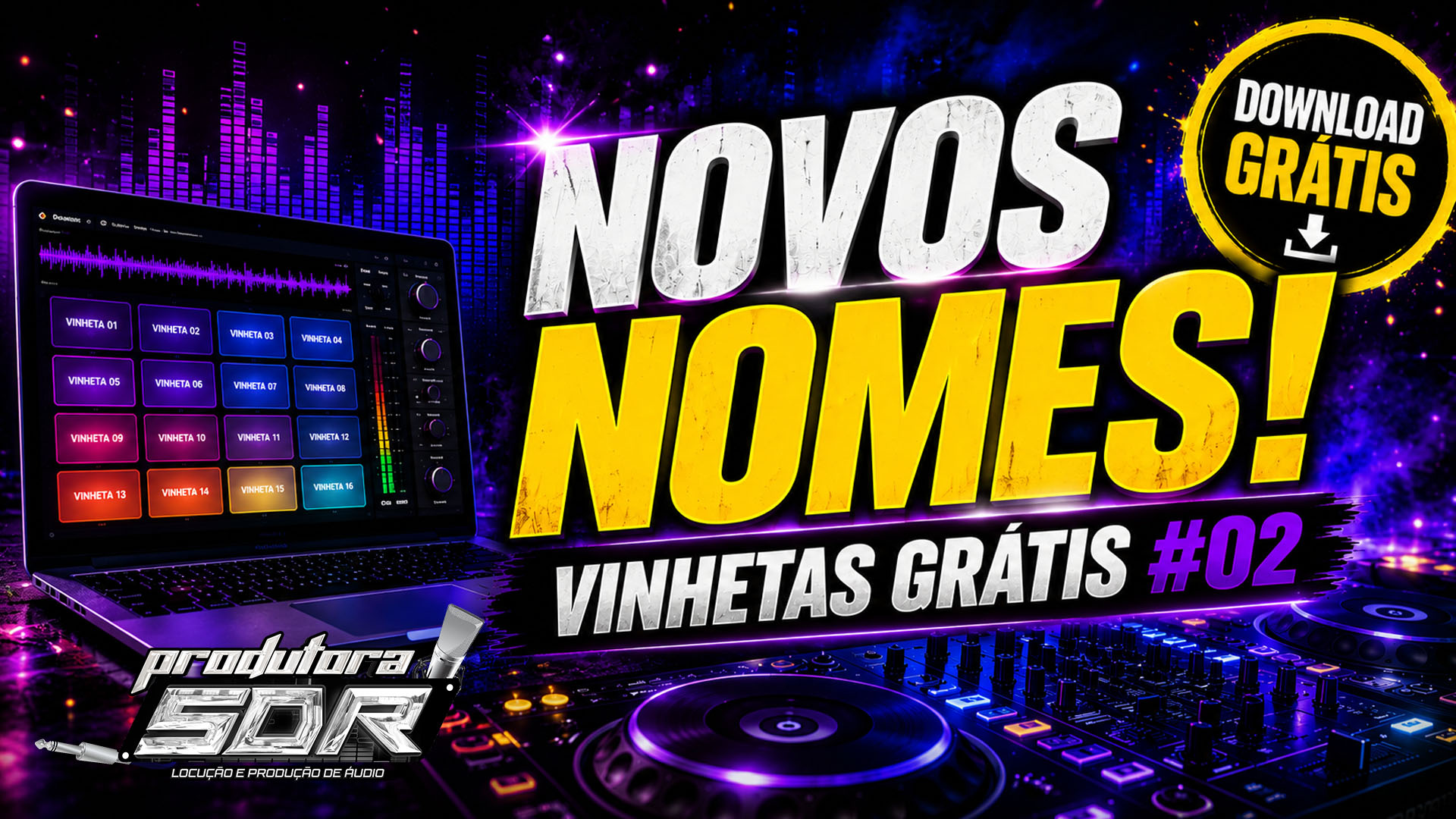 Pacote de vinhetas com nomes de DJs grátis para download
